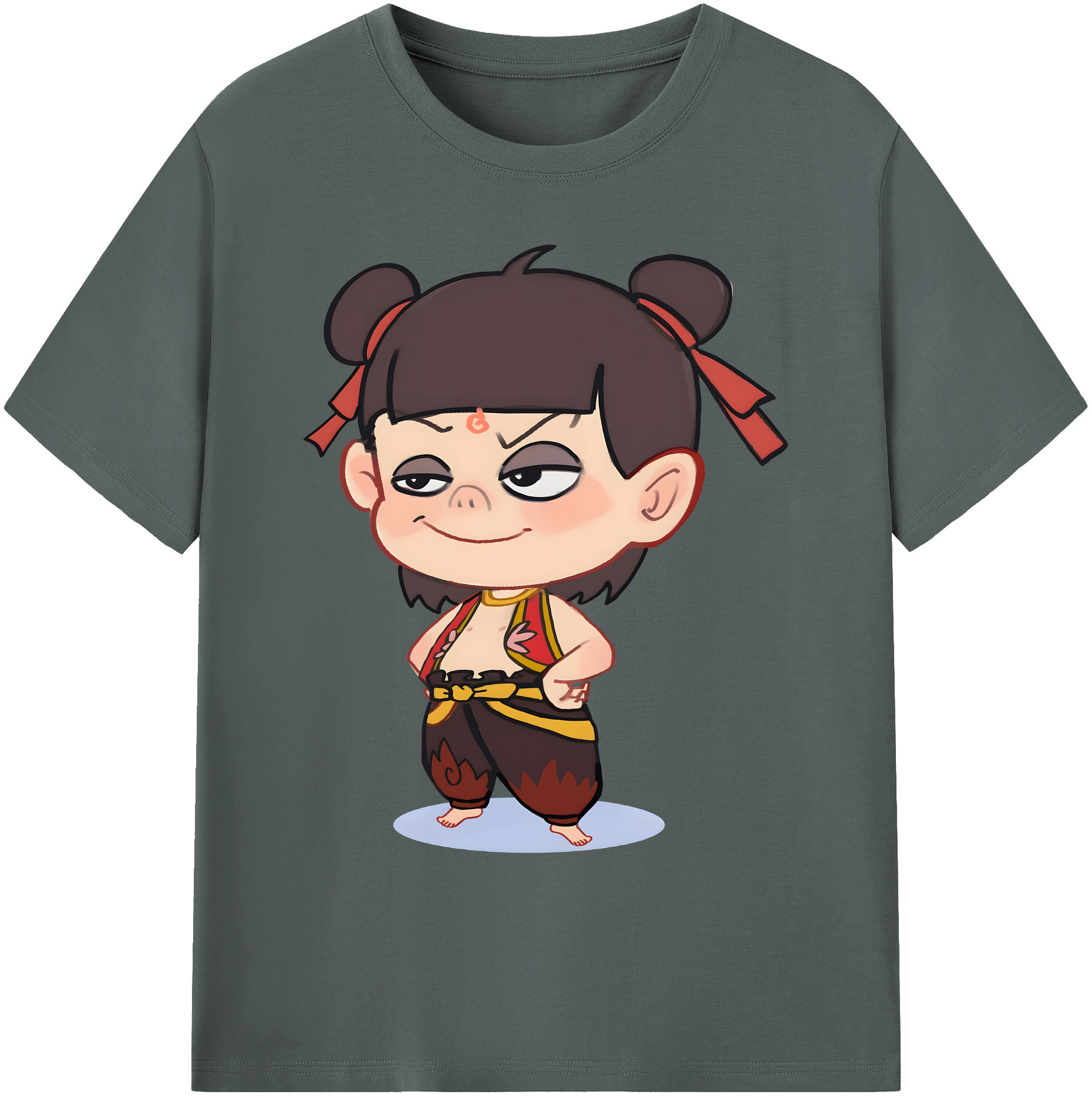 （画像用） Ne Zha 2 ナタ 魔童の大暴れ 綿100％ メンズ半袖Tシャツ｜肌触りやわらか＆通気性